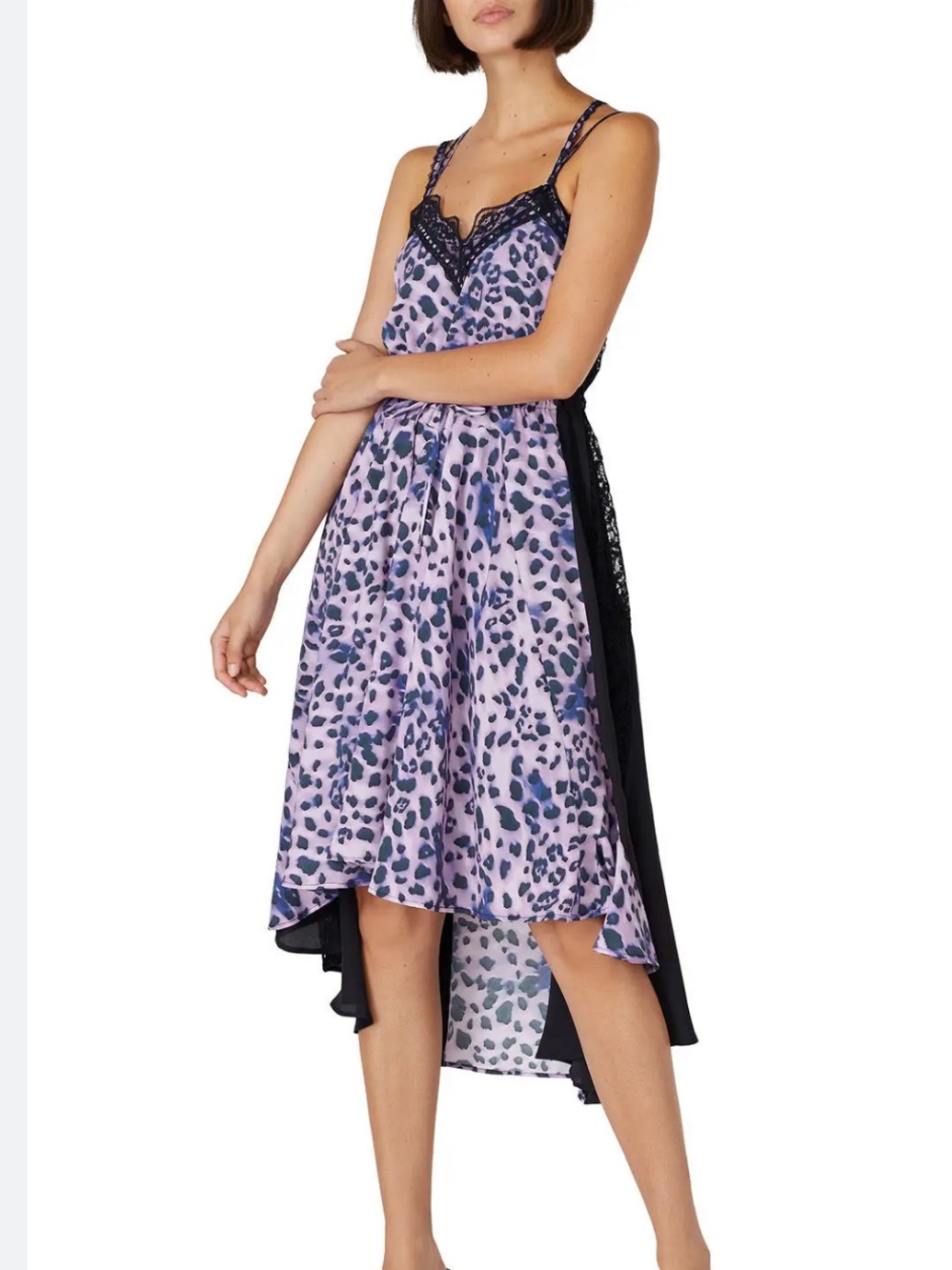 Koché × RTR Purple Leopard Printed Dress
